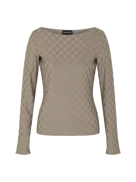 Top Emporio Armani z dżerseju brązowy