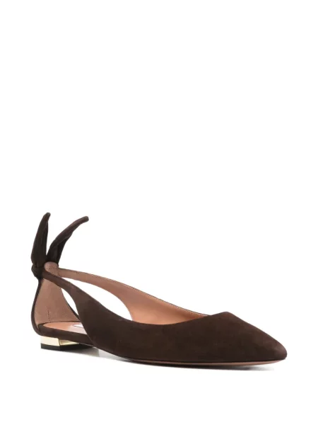 Balerini Aquazzura cu funde slingback maro