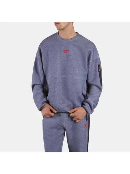 Reebok bluza Dreamblend Spacer z okrągłym dekoltem male Navy Marl/Black Size: czarna