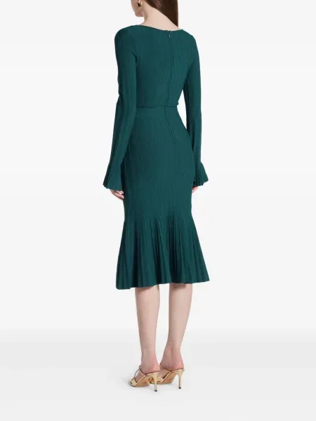 Rochie midi Hervé Léger până la genunchi de costum verde