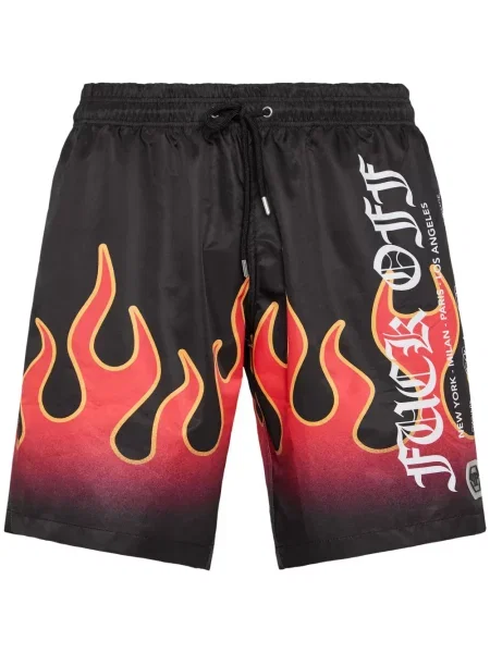 Slip de baie Philipp Plein cu imagine negru