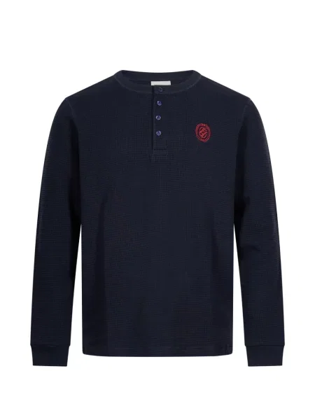 Tricou Drole De Monsieur cu broderie tricotate albastru