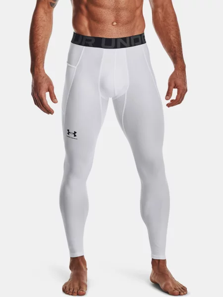 Pánske tréningové legíny Under Armour HeatGear white/black biela