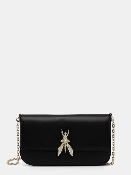 Usnjena torbica Patrizia Pepe črna