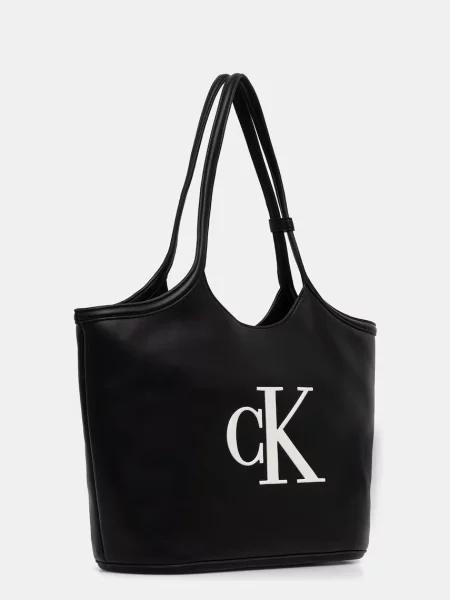 Geantă Calvin Klein Bold Ck Negru alb