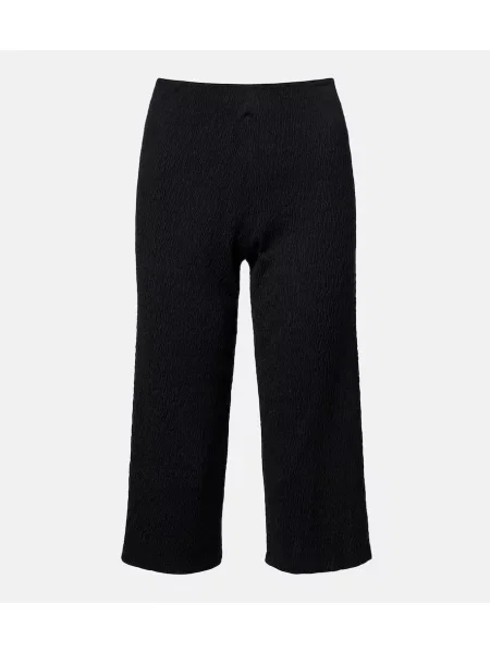 Pantaloni culottes The Row de mătase negru
