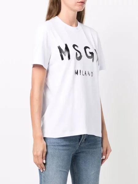 Koszulka Msgm z nadrukiem biała
