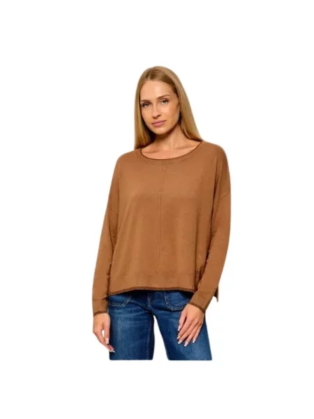 Dzianinowy sweter Liu Jo brązowy