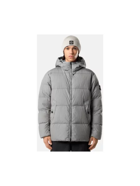 Kurtka puchowa Stone Island z kamieniami szara
