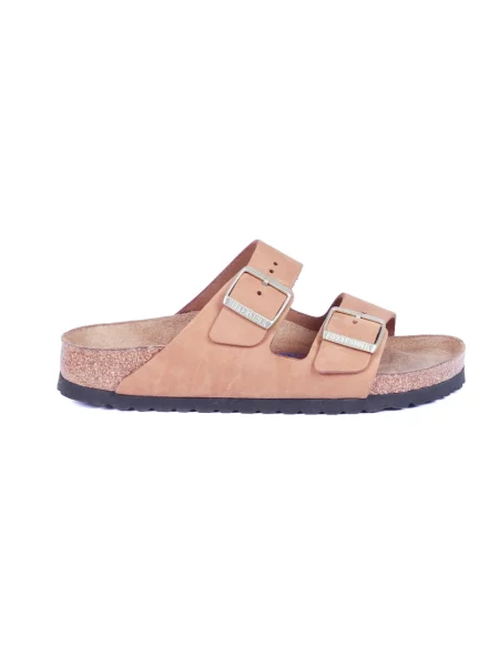 Klapki Birkenstock skórzane beżowe