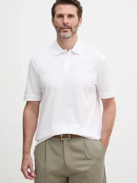 Tricou polo Boss alb