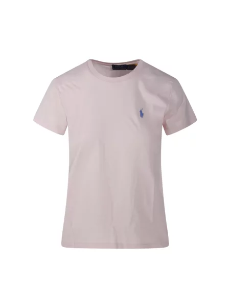Koszulka polo Ralph Lauren z krótkim rękawem klasyczna z autografem różowa
