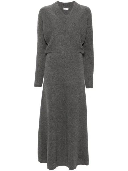 Rochie maxi Brunello Cucinelli tricotate de costum gri