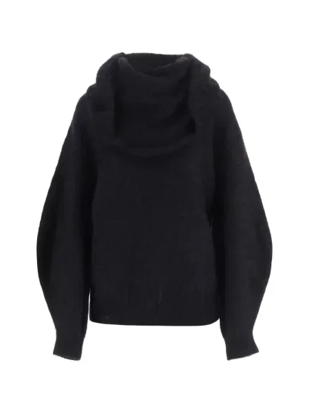Pulover The Garment drapat de mohair negru