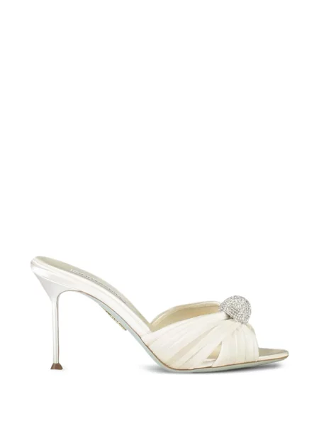 Papuci tip mules Aquazzura alb