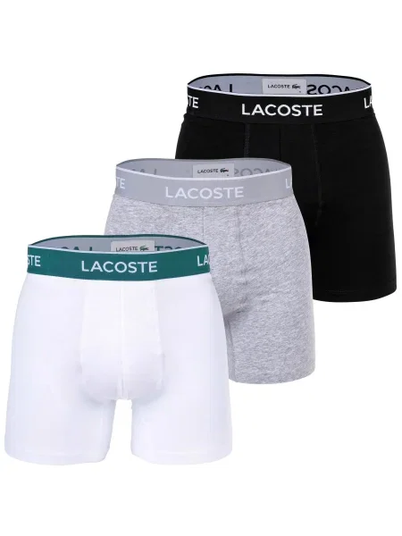 LACOSTE Boxeralsók szürke melír / benzin / fekete fehér
