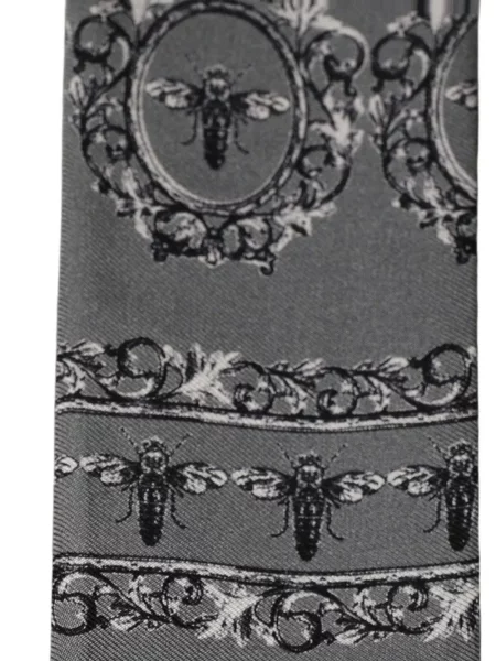 Μεταξωτός κασκόλ Dolce & Gabbana με σχέδιο γκρι