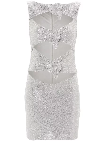 Mała mały sukienka mini Giuseppe Di Morabito garniturowa srebrna