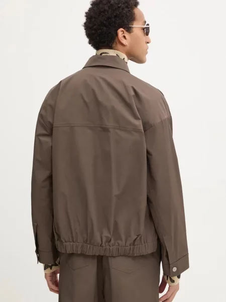 Bunda Nanushka EMERIC přechodná oversize hnědá