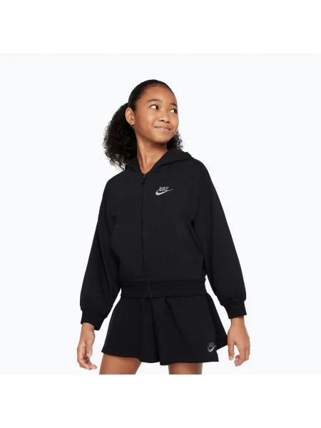 Dětská mikina Nike Sportswear Full Hoodie black/flat pewter černá