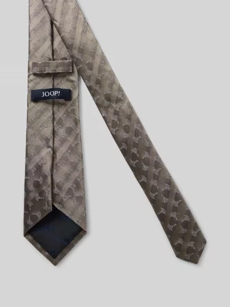 Krawat z jedwabiu we wzór na całej powierzchni Joop! Collection beżowy