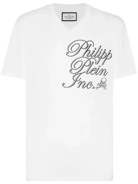 Tricou Philipp Plein cu imagine alb