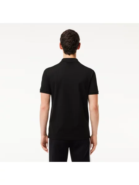 Lacoste Koszulka Polo Slim Fit Stretch Cotton Piqué Grey Crocodile czarna