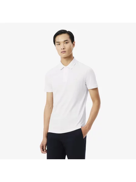Lacoste Koszulka Polo Commuter Slim Fit Z Żakardem I Logo biały