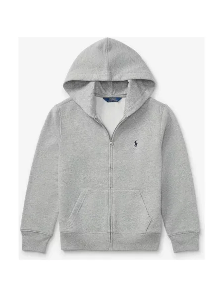 Bluza z kapturem Ralph Lauren Felpa Full Zip junior S szara