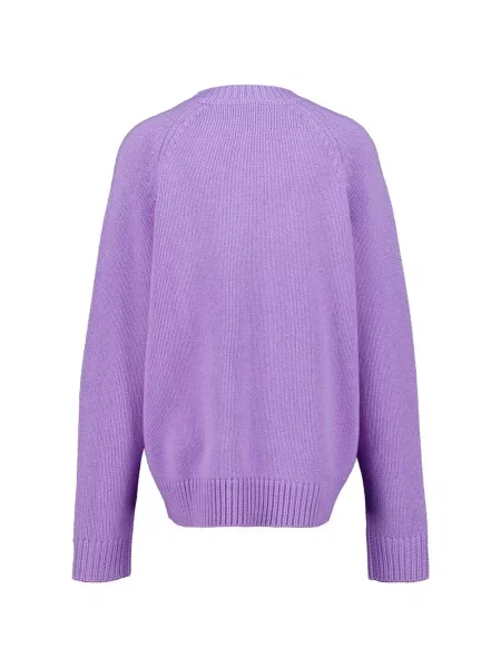 Pulover Lisa Yang cu decolteu rotund violet