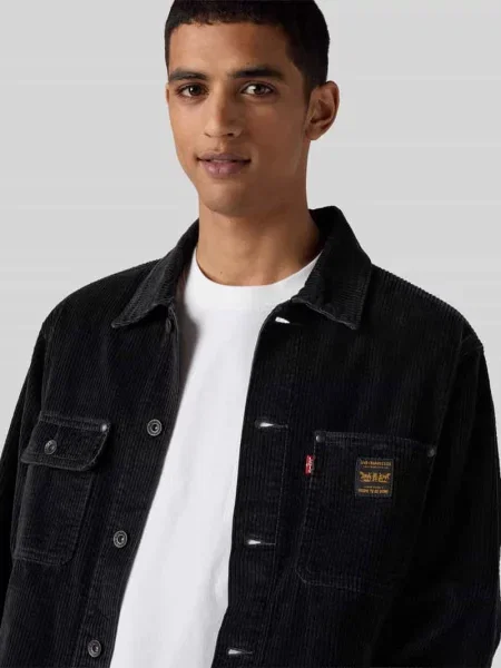 Kurtka typu trucker o kroju relaxed fit z bawełny ze sztruksową strukturą Levi's czarna