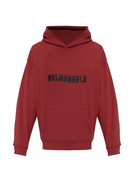 Hanorac cu glugă Palm Angels cu imagine roșu