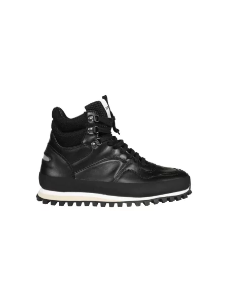 Sneakersy Spalwart sznurowane skórzane czarne