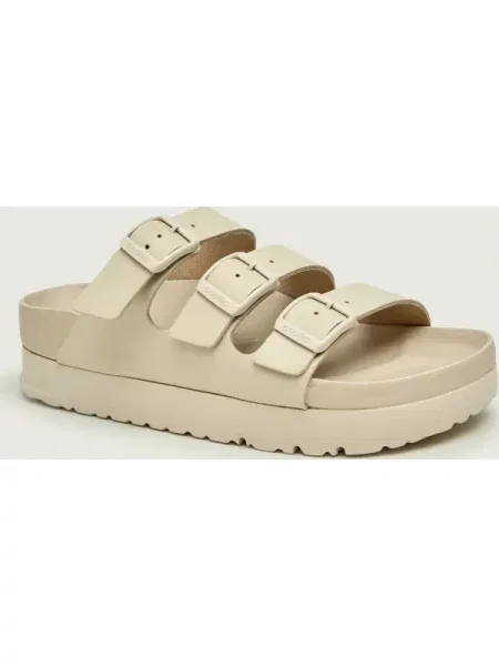 Birkenstock De piele șlapi Florida III Flex Platform | Birkenstock x Papillio | narrow fit bej