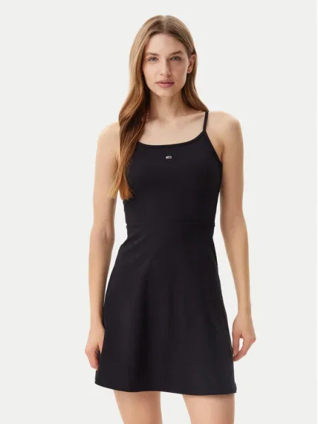 Tommy Jeans Rochie de vară Essential negru