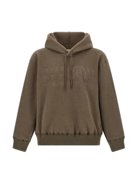 Bluza polarowa Mm6 Maison Margiela polarowa z logo brązowa