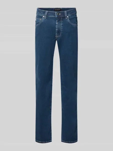 Jeansy o kroju regular fit w 5 kieszeni Bugatti niebieskie