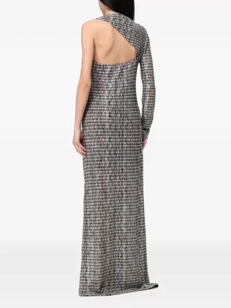Rochie maxi Missoni cu paiete cu un umăr gol gri