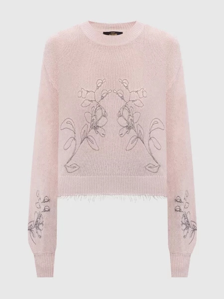 Свитер Twinset с вышивкой розовый