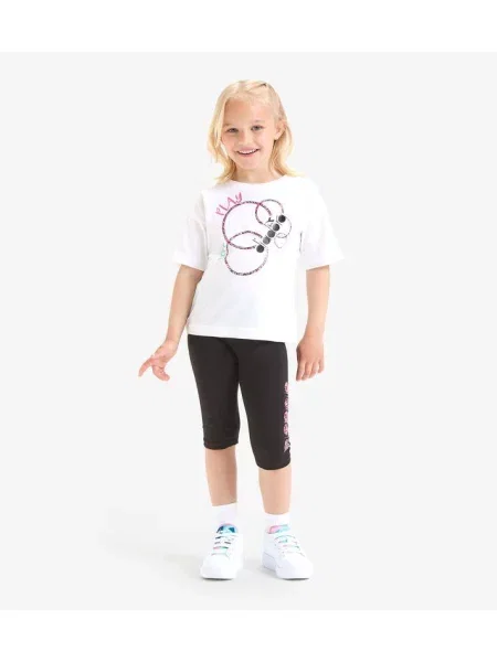 Komplet dziecięcy koszulka + legginsy Diadora JG Set Hoops Junior biała