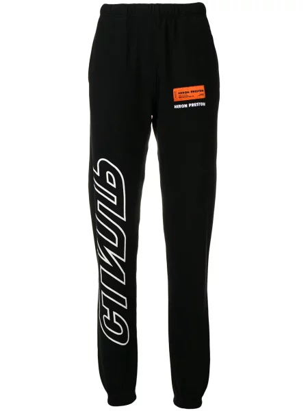 Pantaloni Heron Preston alergare cu autograf negru