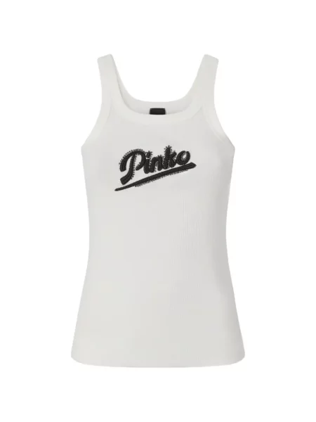 Top Pinko cu broderie alb