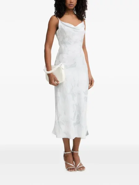 Rochie midi Guess cu model floral cu imagine alb