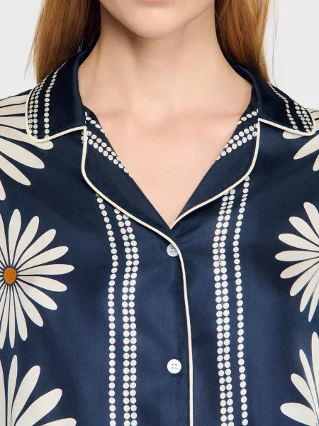 Шовкова блуза Sandro синя