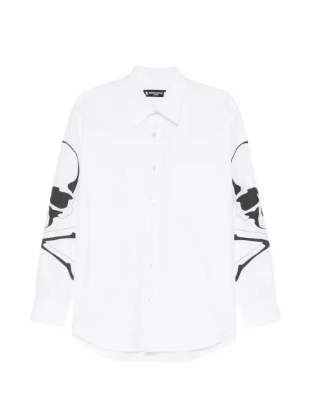 Cămașă Mastermind Japan din țesătură twill alb