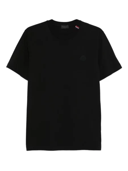 Krótka koszulka Moncler w paski czarna