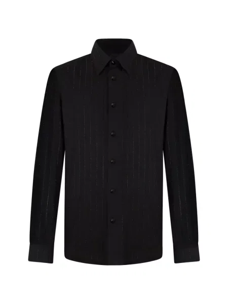 Cămașă cu dungi Philipp Plein cu dungi cu strasuri negru