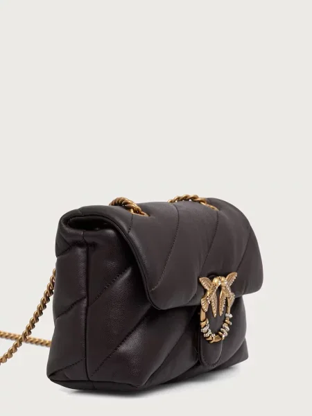 Pinko crossbody kabelka dámska kožená hnedá