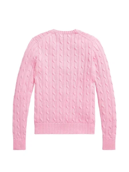Fleece polo Polo Ralph Lauren με κέντημα με λαιμόκοψη v κόκκινο