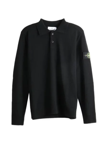 Gyapjú szvetter Stone Island strasszokkal fekete